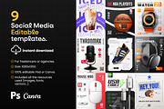 Social Media Templates (Psd+Canva), a Social Media Template by Nina Shaw (Thumbnail 1 of 11)