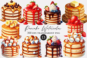 Pancake Watercolor Clipart, an Illustration by Designworld (Thumbnail 1 of 3)
