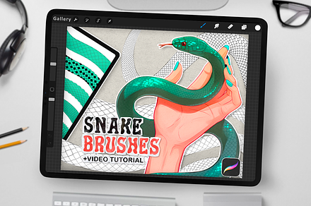 50 Snake Brushes for Procreate, a Brush Add-On by Disyukov