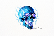 Hyper-Realistic Neon Blue Skull, a Person Illustration by New-School-Wave (Thumbnail 3 of 5)