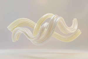 Floating glossy ribbons, an Abstract Photo by Pray Art Design Studio