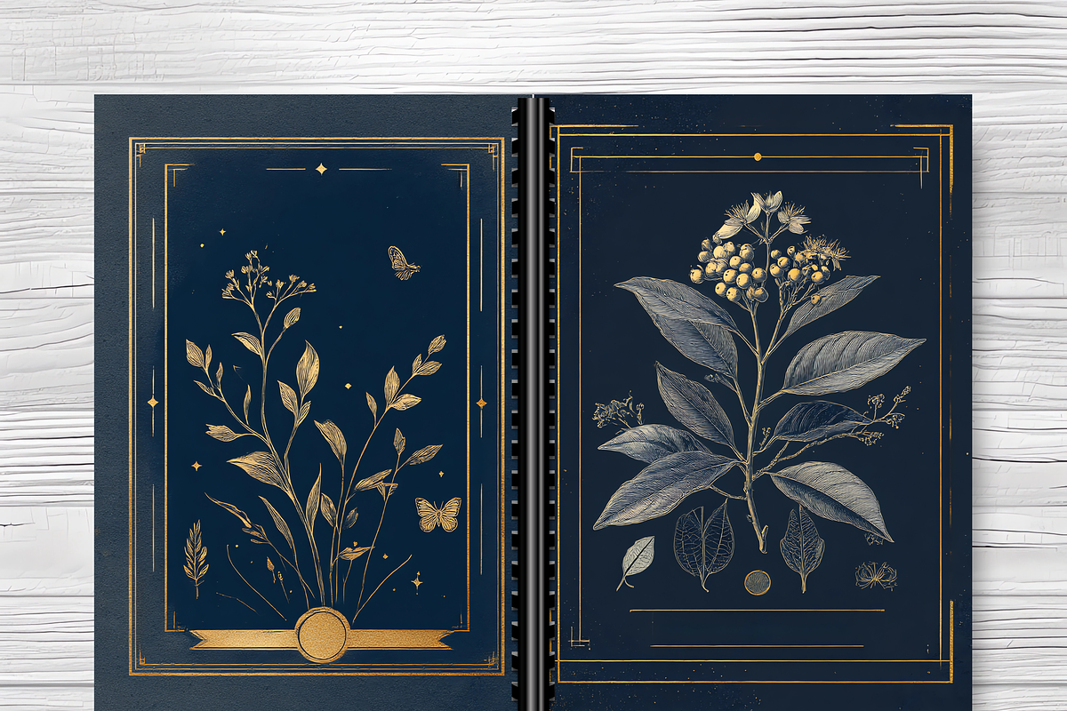 Gilded Botanical Field Book Cover, a Brochure Template by LA Design (Photo 8 of 10)