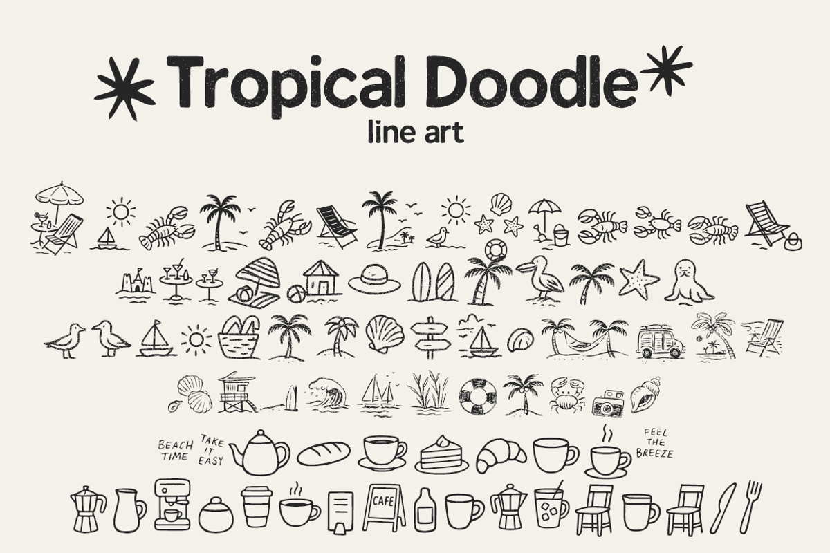 Tropical Doodle, a Handwritten Font by cocodesign (Photo 7 of 8)