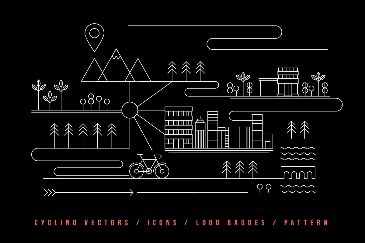 Cycling illustration vectors & logos, an Outline Icon by The Store (Photo 1 of 6)