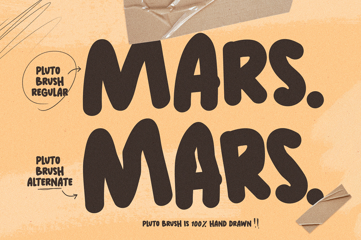 PLUTO Brush, a Font by Cameron Humphries (Photo 4 of 8)