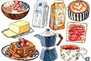 Brunch Clipart - Hand Drawn PNG, a Food Illustration by Lenninator Digital (Thumbnail 6 of 6)