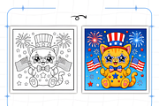 Bold and Easy 4th of July Coloring, a Seasonal Illustration by Coco Bloom (Thumbnail 4 of 8)