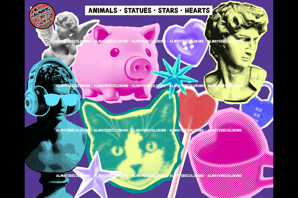 Procreate Halftone Photo Collage Set, a Brush Add-On by AlwaysBeColoring (Photo 9 of 13)
