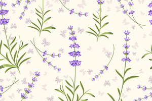 Lavender Seamless Vector Pattern