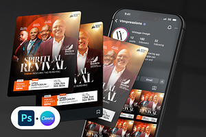 Revival Church Flyer Portrait, a Social Media Template by Vintage Impressions