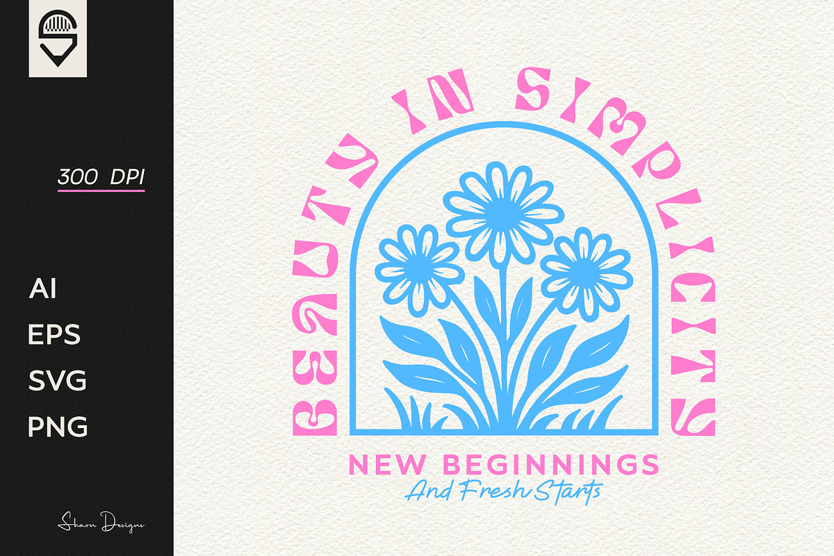 Beautiful Floral Quote T-shirt, a Graphic by shaondesigns (Photo 1 of 4)