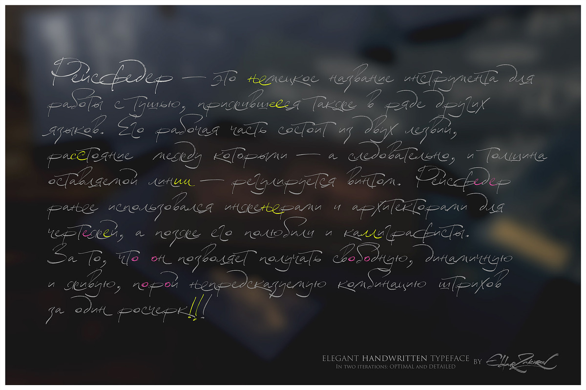 Reissfeder: Handwritten Typeface, a Handwritten Font by Eldar Zakirov's (Photo 19 of 29)