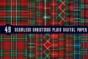Seamless Christmas Plaid Digital Pap, an Illustration by CreationArt
