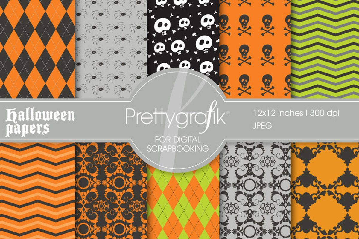 Halloween digital paper, commercial