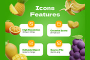 Fruits 3D Icons, an Object 3D Model by Rakata Studio (Thumbnail 2 of 6)