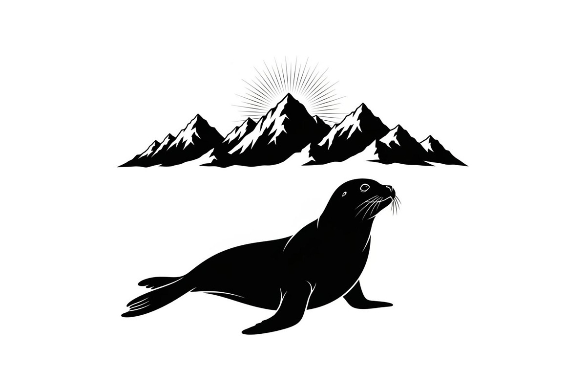 Sunlit Mountain Seal Silhouette, a Graphic by musafir_fashion (Photo 5 of 6)
