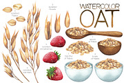 Watercolor oat and milk, a Food Illustration by Ekaterina Glazkova (Thumbnail 2 of 7)