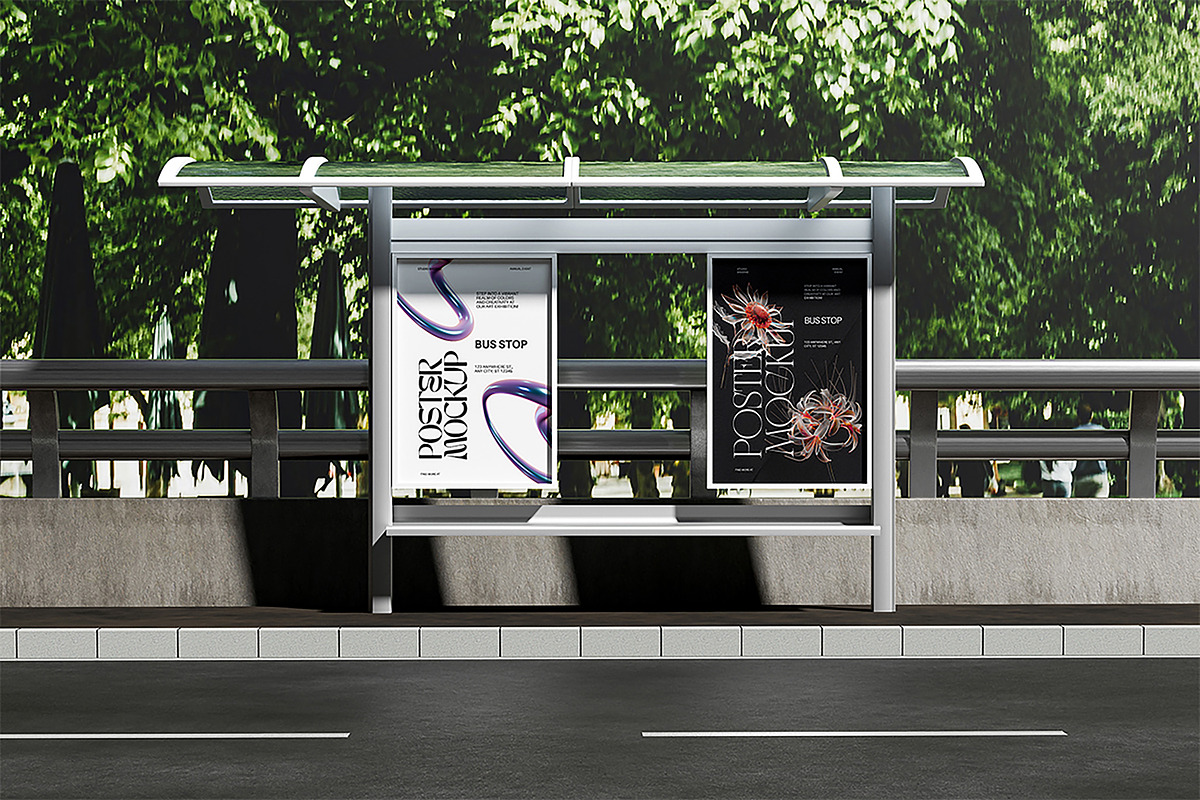 High Quality Bus Stop Poster Mockup, a Product Mockup by AnasStudio (Photo 2 of 4)