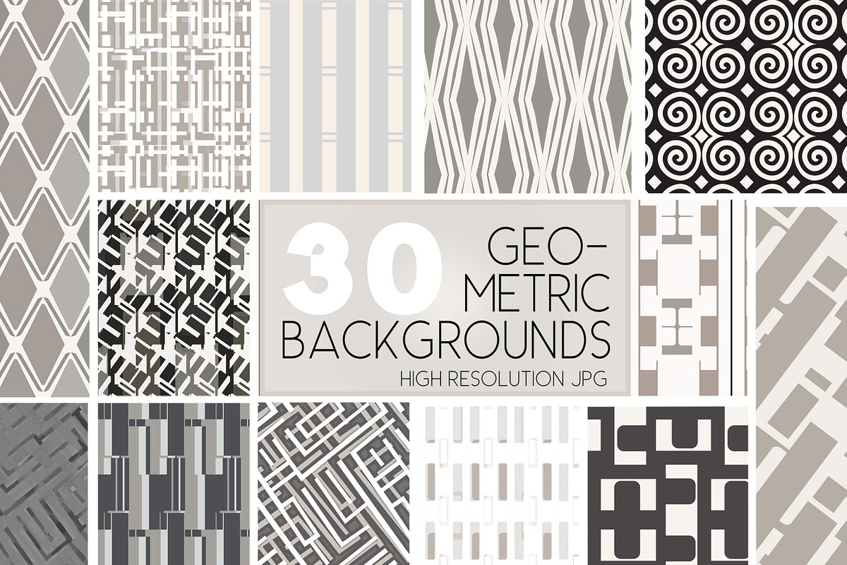 30 Geometric Pattern Backgrounds, a Pattern Graphic by Posh Papers & Patterns (Photo 1 of 10)
