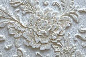 Elegant white floral wall decor embo, a Photo by Pixeness Studio