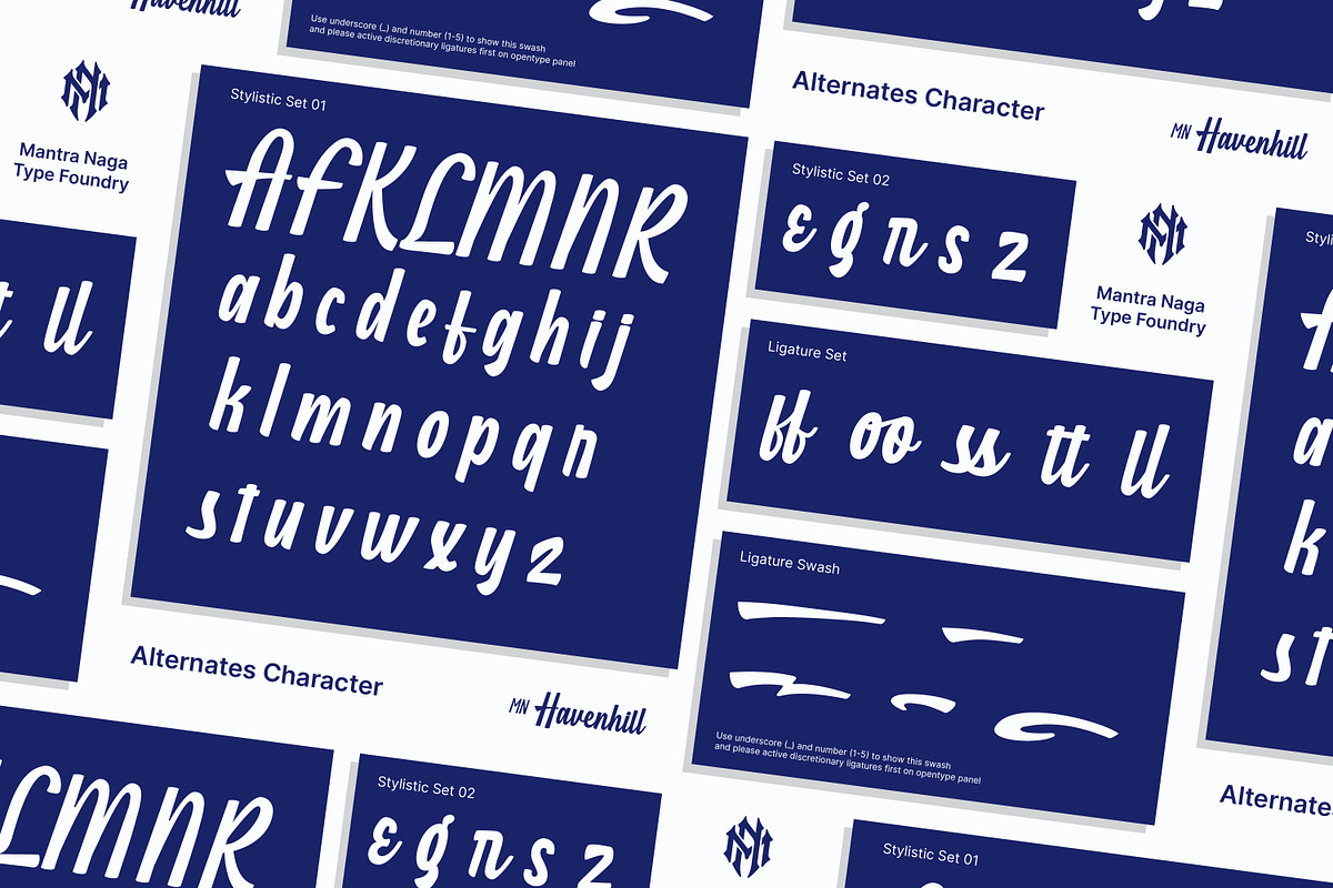 MN Havenhill - Handwritten Script, a Script Font by Mantra Naga (Photo 9 of 15)