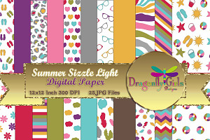 Summer Sizzle Digital Paper Light