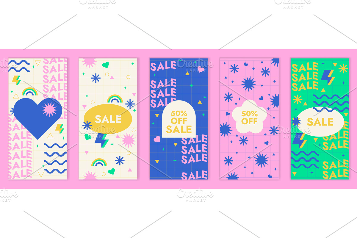 Design with Graphic Memphis Element, an Illustration by the8monkey