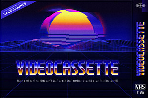 Videocassette - Retro Wave Font, a Symbol Font by Ckybe's Corner
