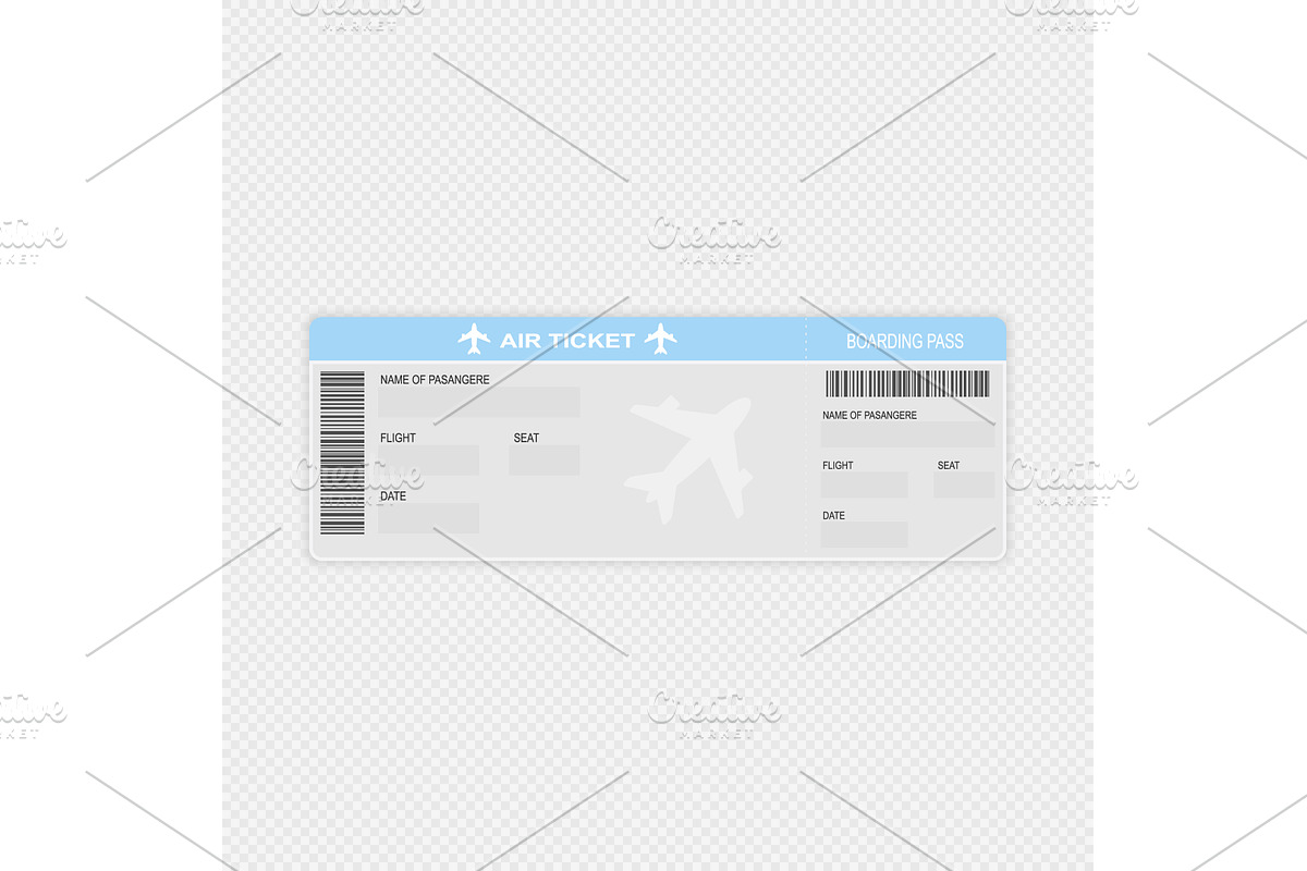 Boarding pass one ticket., an Illustration by Vector graphics