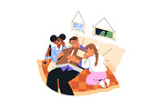 Father spending time with kids set, a Person Illustration by PaperTrident (Thumbnail 4 of 9)