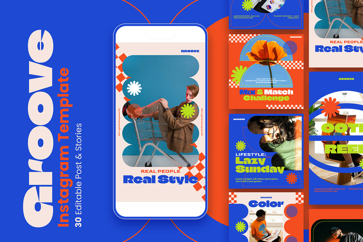 Groove – Retro Pop Instagram Templat, a Templates & Theme by Nenjo Studio (Photo 1 of 5)