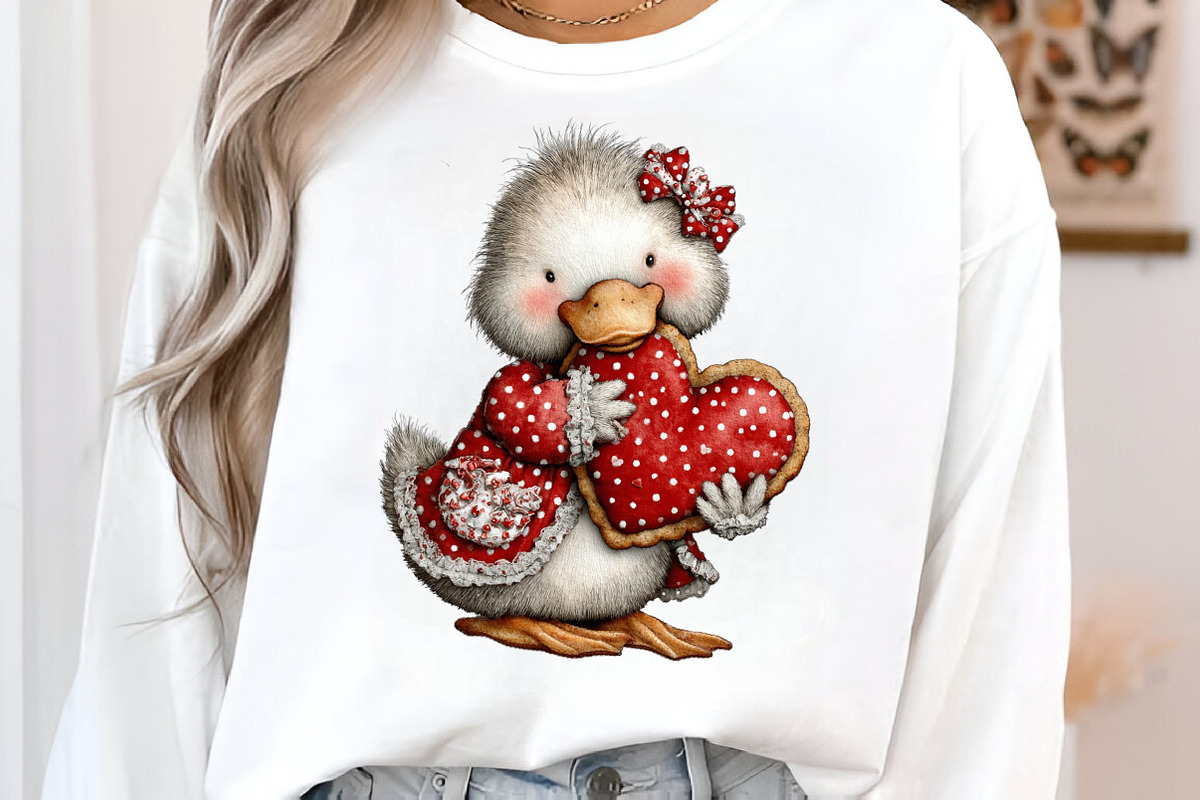 Cute Baby Duck Valentine Clipart, an Illustration by SinaCreation (Photo 6 of 11)