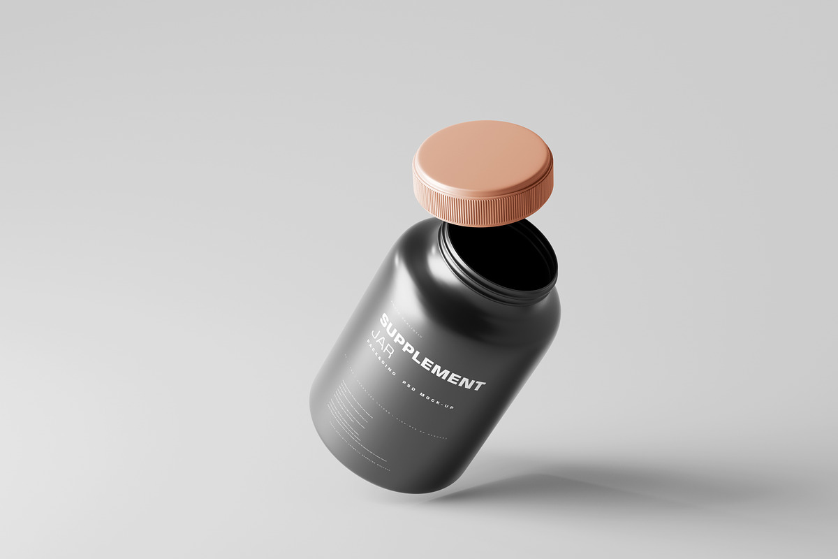 Supplement Jar Mockup, a Cups & Container Mockup by pmvch (Photo 3 of 9)