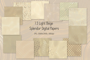 Light Beige Splendor Digital Papers