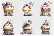 Whimsical4th of July Cupcake Clipart, a Seasonal Illustration by Rose Art (Thumbnail 4 of 6)