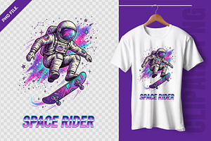 Cool Space Skater Astronaut Clipart, an Object Illustration by zahidhossainalif