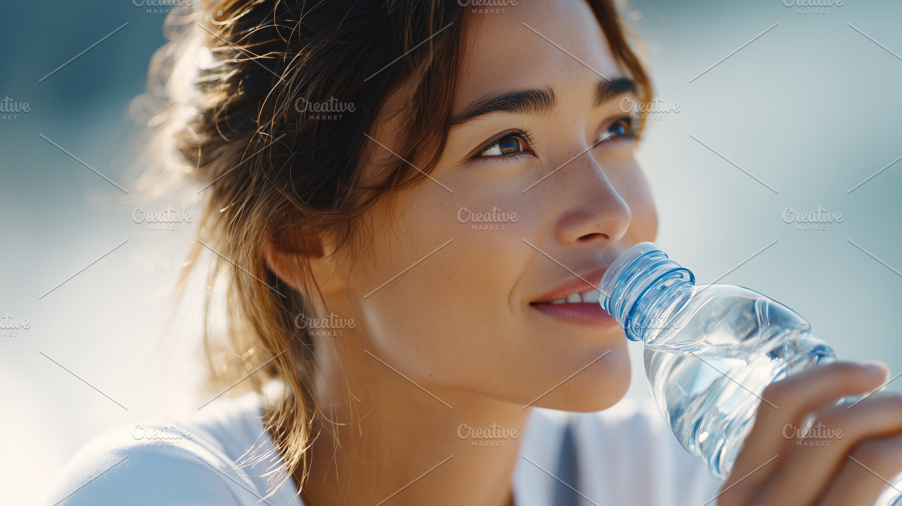 Young woman smiles softly while hold, a Food & Drink Photo by MistyDay