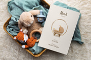 Boho-Brown Birth Announcement, a Card Template by SabaIslam.Studio (Thumbnail 5 of 8)