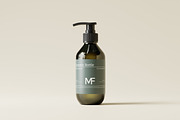 Dark Green Pump Bottle Mockups, a Packaging Mockup by MockupFree.Net (Thumbnail 3 of 8)