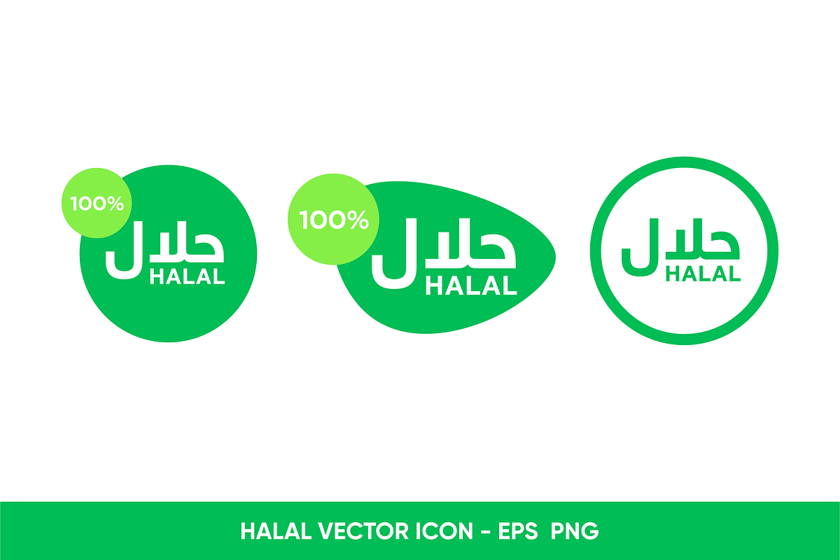 Halal icons template design, a Food Illustration by Soufone