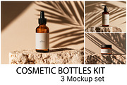 Amber Cosmetic Bottles Mockup 3 PSD, a Packaging Mockup by oxy_gen (Thumbnail 1 of 4)