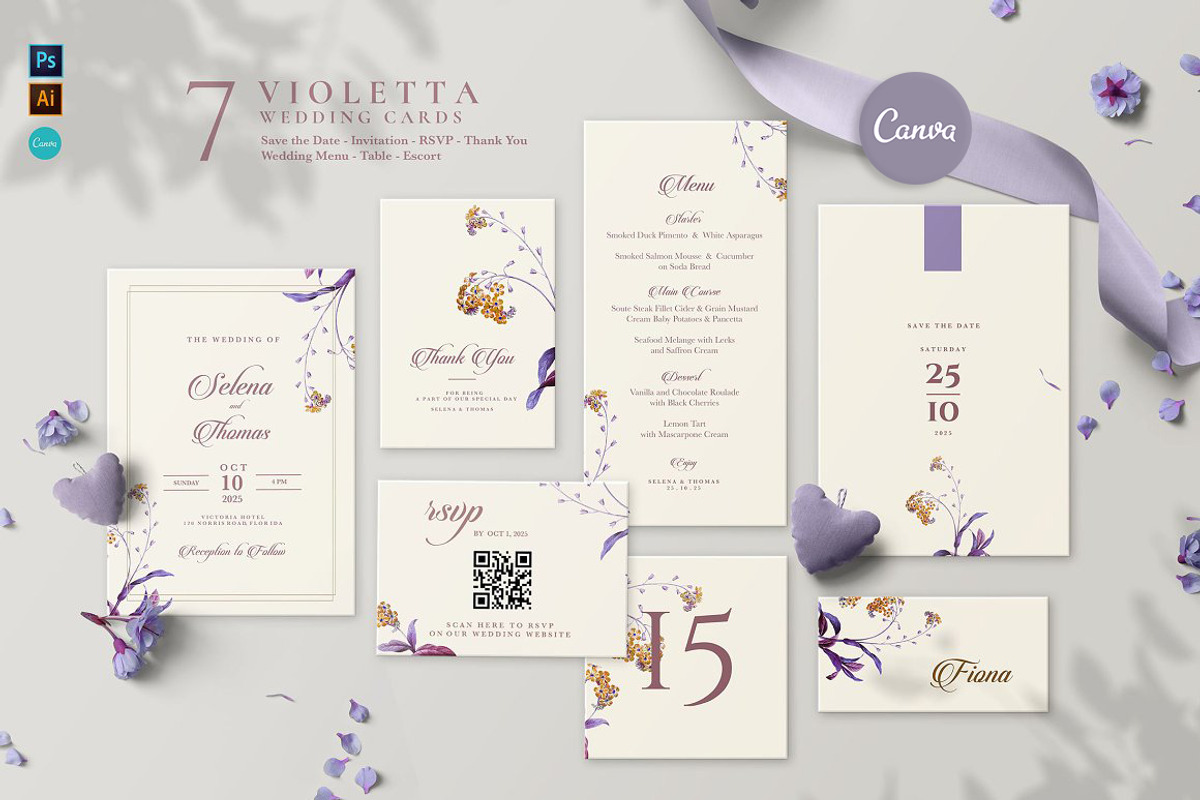 Violetta (Wedding Suite), an Invitation Template by EvitePapery (Photo 1 of 8)