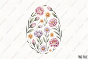 Floral Easter Egg PNG, an Illustration by CraftArtStudio (Thumbnail 1 of 4)