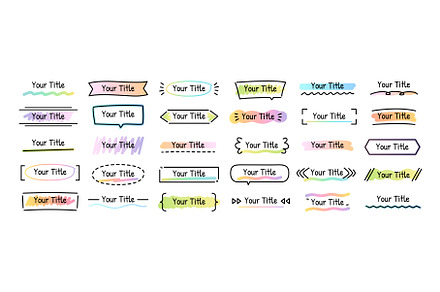 Doodle titles. Hand drawn title