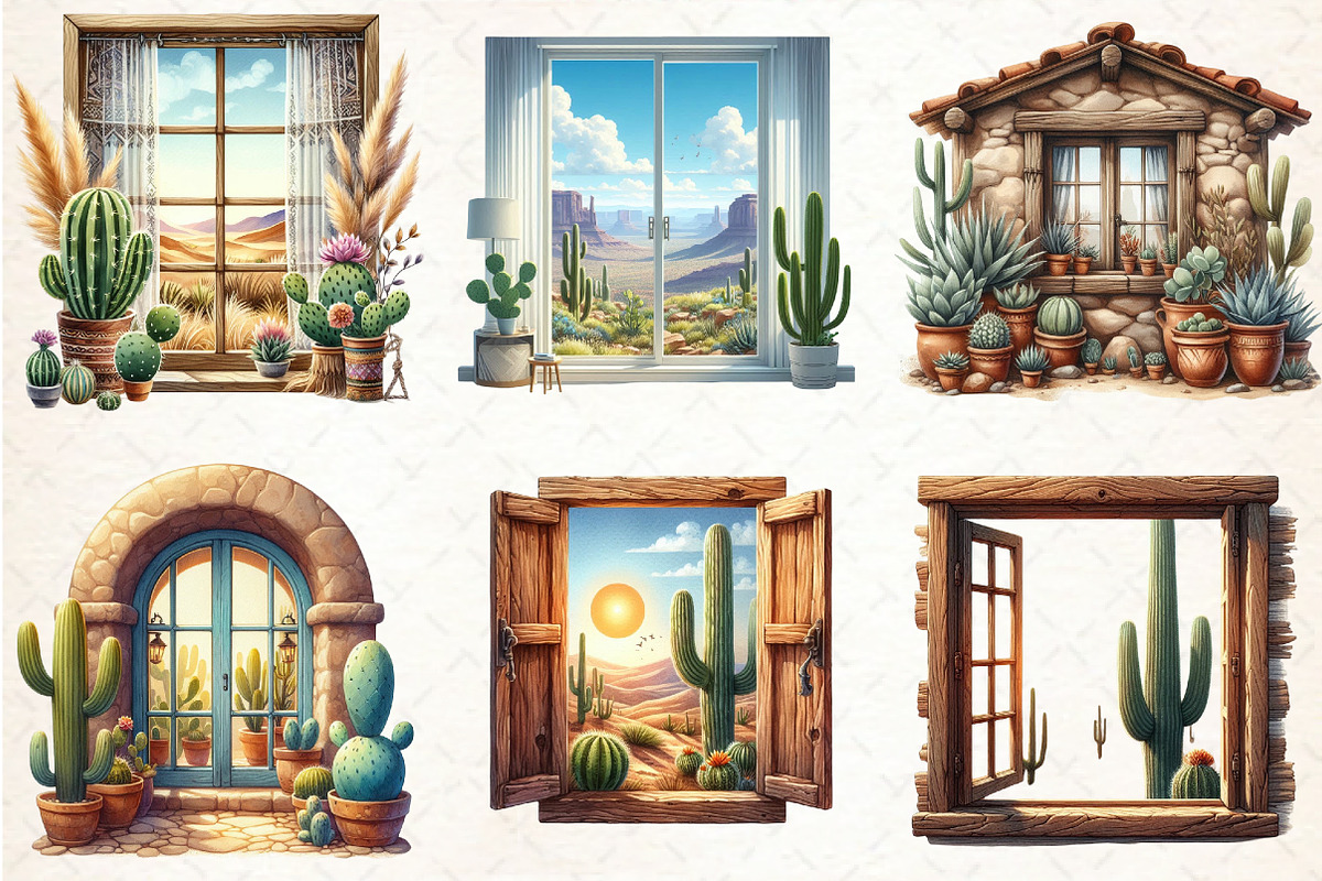 Watercolor Western Window Sublimatio, an Illustration by Libby Wishes (Photo 2 of 4)