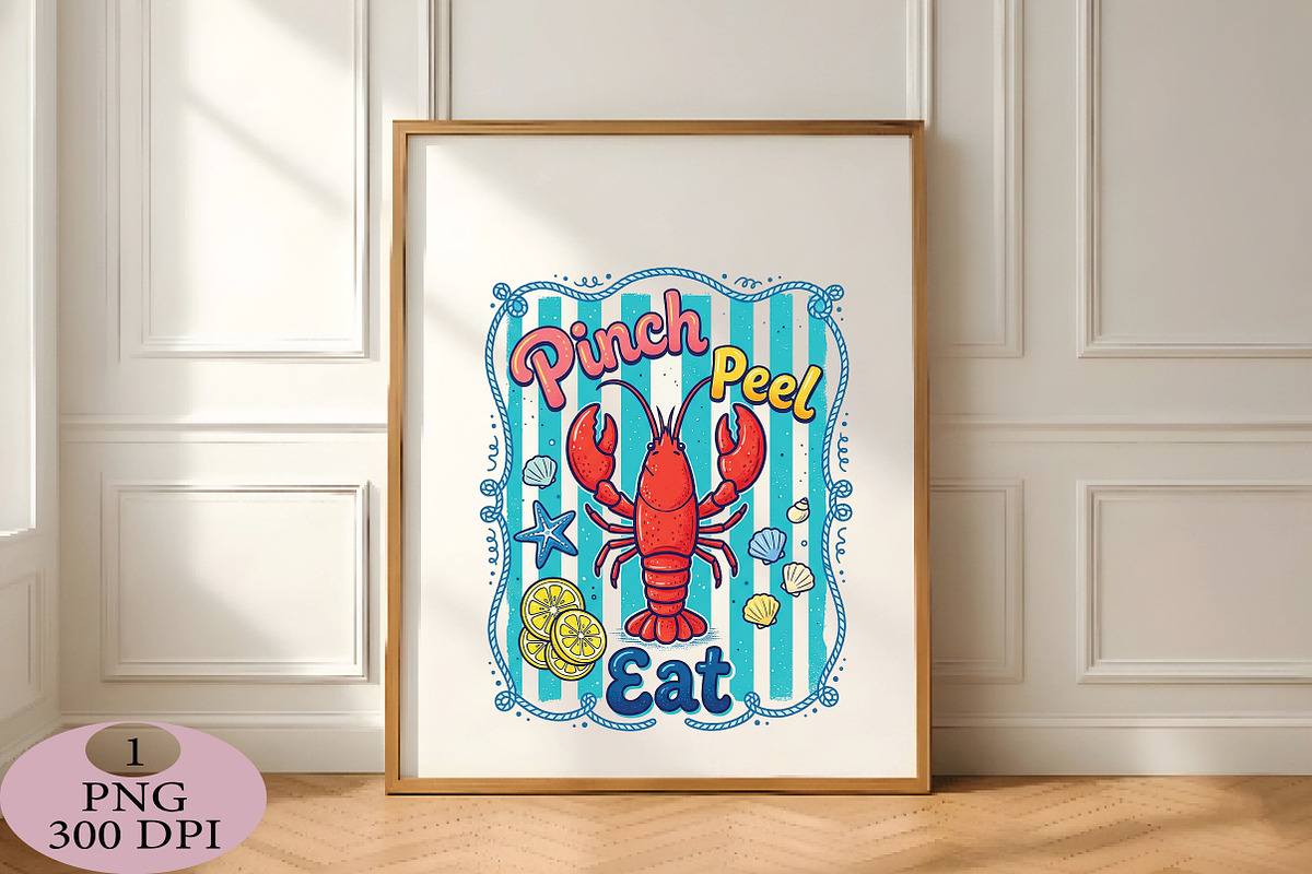 Pinch Peel Eat Lobster Summer PNG, an Illustration by Daily.Designs (Photo 4 of 5)