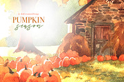 Watercolor Pumpkin Season Clipart, a Seasonal Illustration by ArtCreationsDesign (Thumbnail 4 of 22)