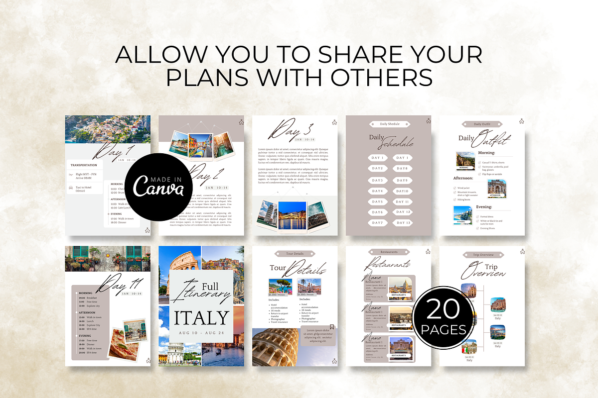 Digital Travel itinerary Template, a Templates & Theme by Digital By Nikoleta (Photo 7 of 11)