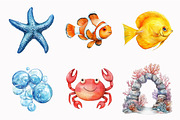 Watercolor Under The Sea Clipart, an Illustration by Design Market (Thumbnail 5 of 5)