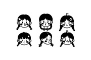 Cute Girl Faces SVG Clipart, an Illustration by designvectx (Thumbnail 3 of 3)